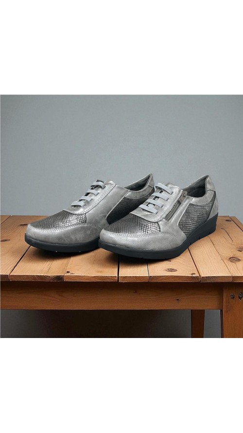 ZAPATO CUÑA ELASTICOS PLOMO ZAPATO CUÑA ELASTICOS PLOMO