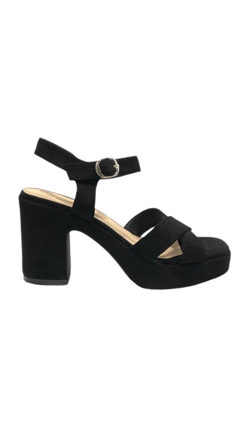 SANDALIA TACON ANCHO NEGRO