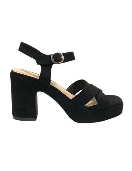 SANDALIA TACON ANCHO NEGRO
