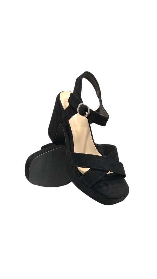 SANDALIA TACON ANCHO NEGRO SANDALIA TACON ANCHO NEGRO