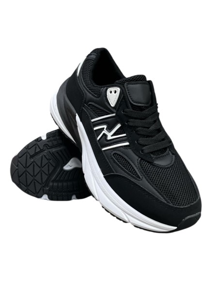 DEPORTIVA PISO ANCHO NEW NEGRO