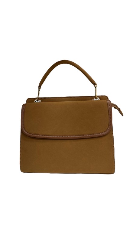 BOLSO MEDIANO SOLAPA MARRON