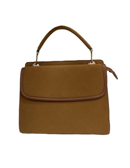 BOLSO MEDIANO SOLAPA MARRON