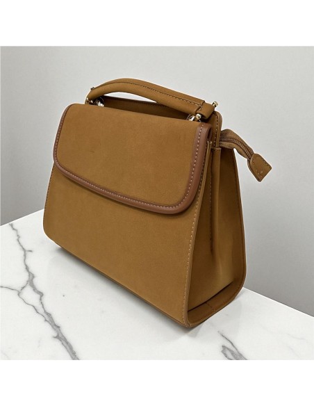 BOLSO MEDIANO SOLAPA MARRON