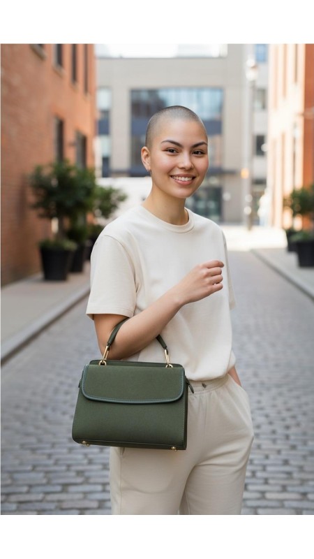 BOLSO MEDIANO SOLAPA VERDE 2