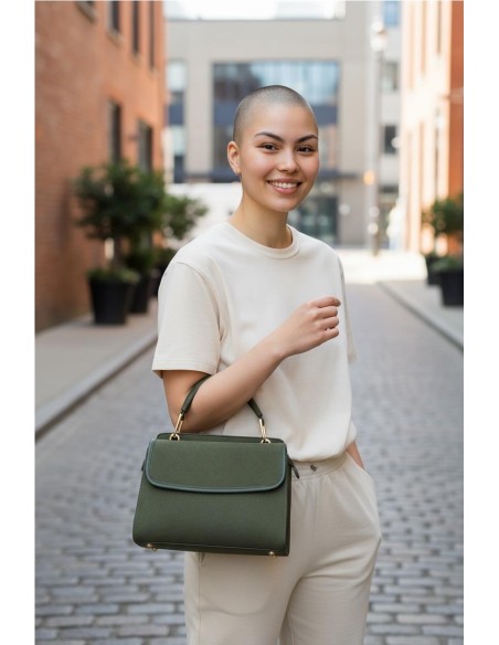 BOLSO MEDIANO SOLAPA VERDE