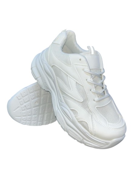 DEPORTIVA PISO ANCHO BLANCO