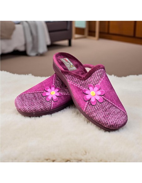 ZAPATILLA SERIGRAFIA MARGARITA BURDEOS