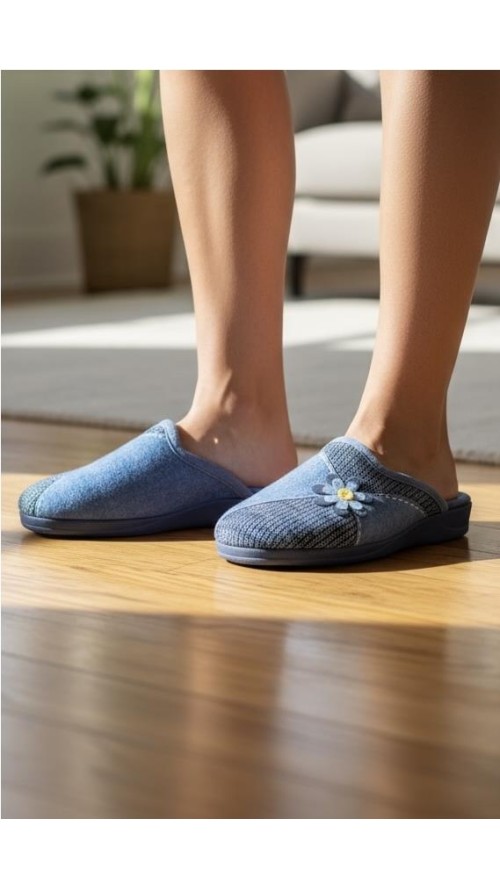 ZAPATILLA SERIGRAFIA MARGARITA AZUL