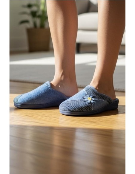 ZAPATILLA SERIGRAFIA MARGARITA AZUL