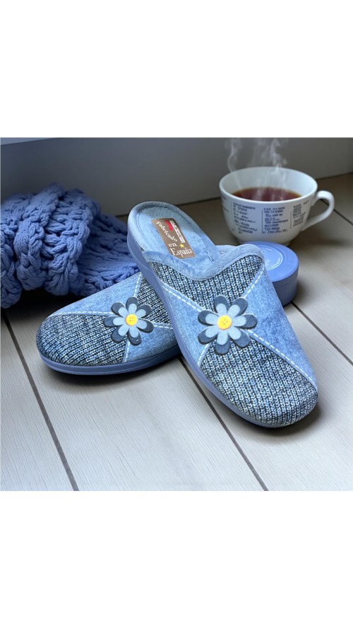 ZAPATILLA SERIGRAFIA MARGARITA AZUL