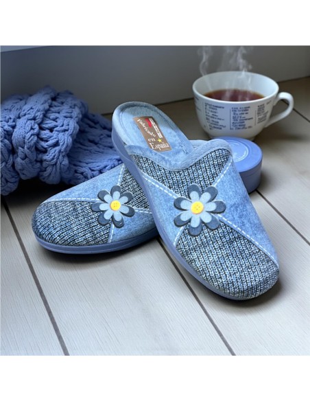 ZAPATILLA SERIGRAFIA MARGARITA AZUL
