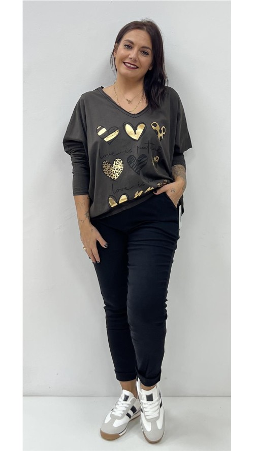 CAMISETA 9 CORAZONES MARRON