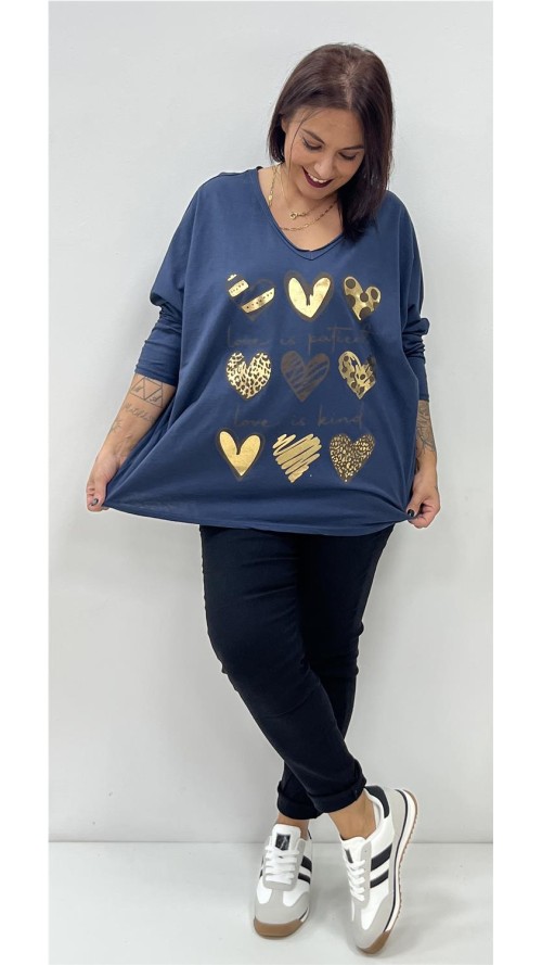 CAMISETA 9 CORAZONES MARINO