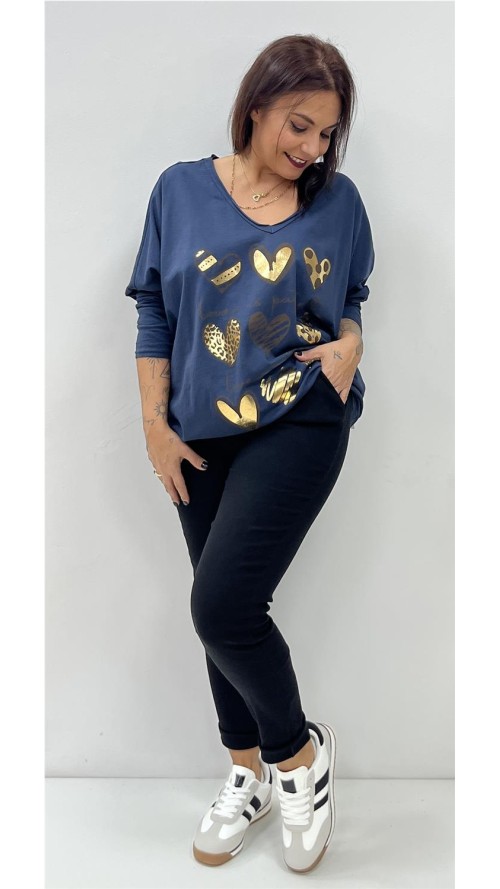 CAMISETA 9 CORAZONES MARINO