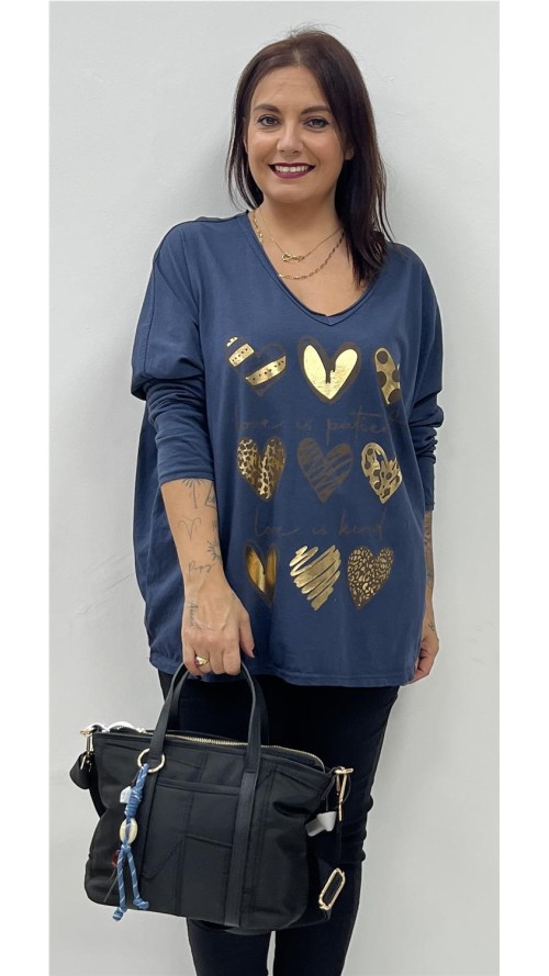 CAMISETA 9 CORAZONES MARINO