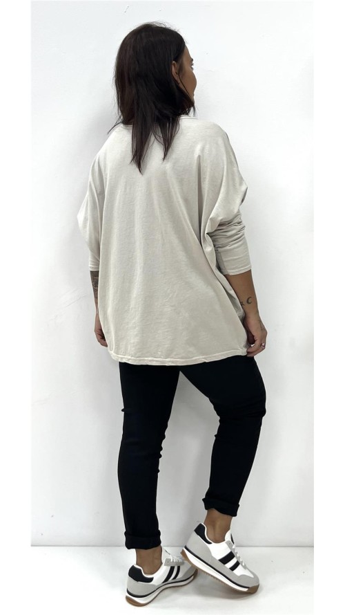 CAMISETA 9 CORAZONES BEIG