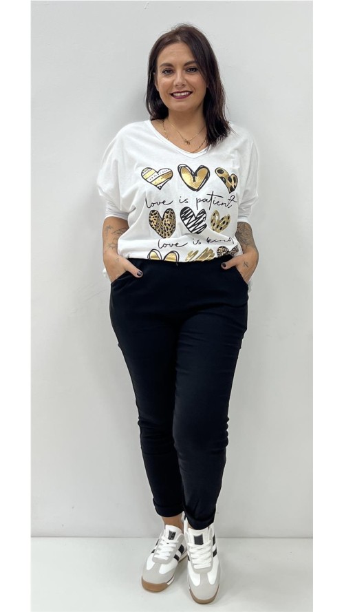 CAMISETA 9 CORAZONES BLANCO