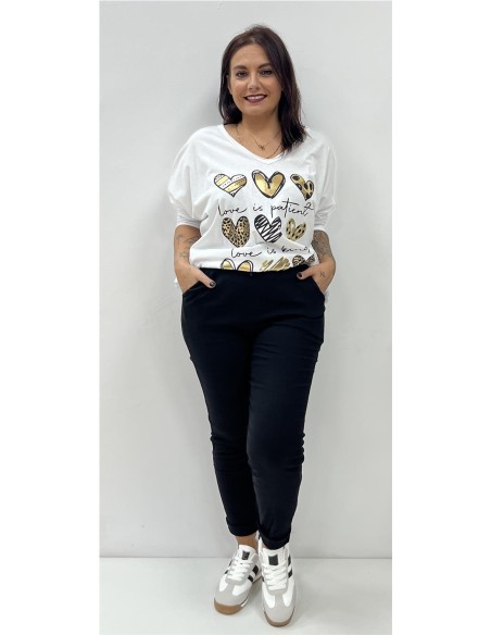 CAMISETA 9 CORAZONES BLANCO