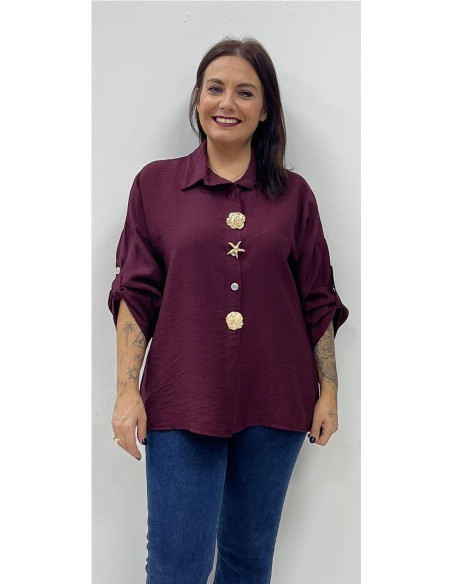 CAMISA AGATA BURDEOS