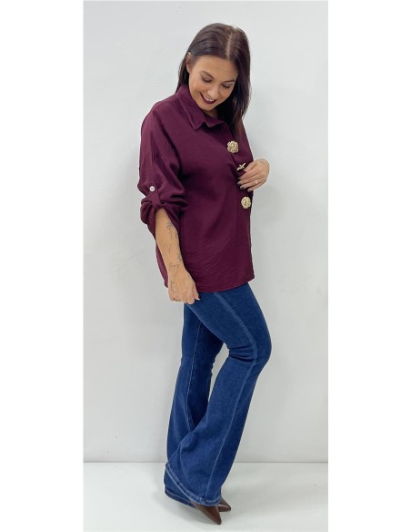 CAMISA AGATA BURDEOS