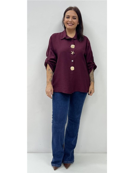 CAMISA AGATA BURDEOS