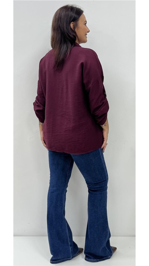 CAMISA AGATA BURDEOS