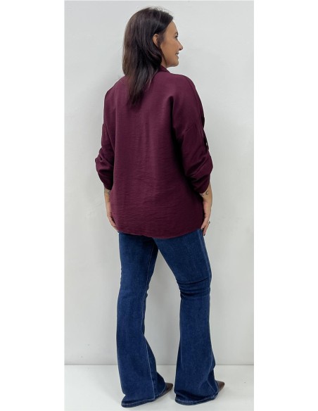 CAMISA AGATA BURDEOS