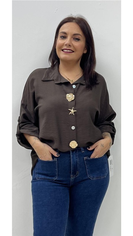 CAMISA AGATA MARRON