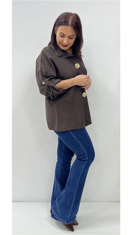 CAMISA AGATA MARRON 2