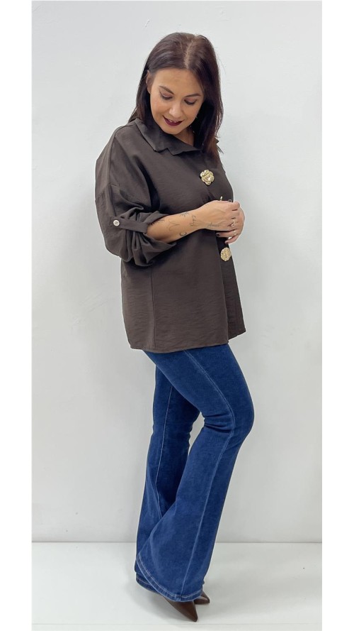 CAMISA AGATA MARRON