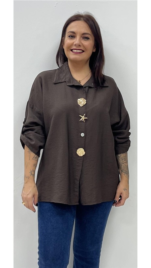 CAMISA AGATA MARRON