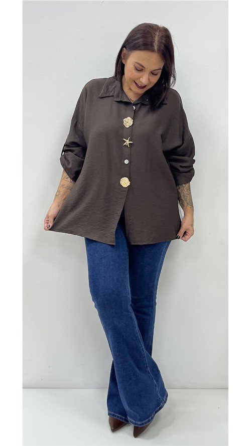 CAMISA AGATA MARRON