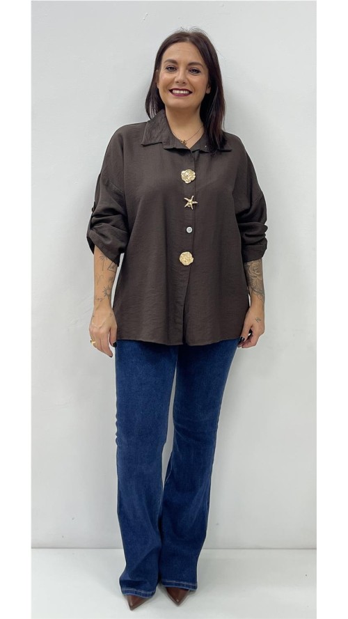 CAMISA AGATA MARRON
