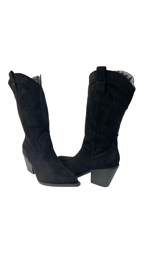 BOTIN COW BOY SERRAJE NEGRO