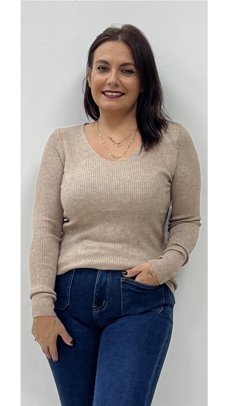 JERSEY BASIC CANALE MARRON