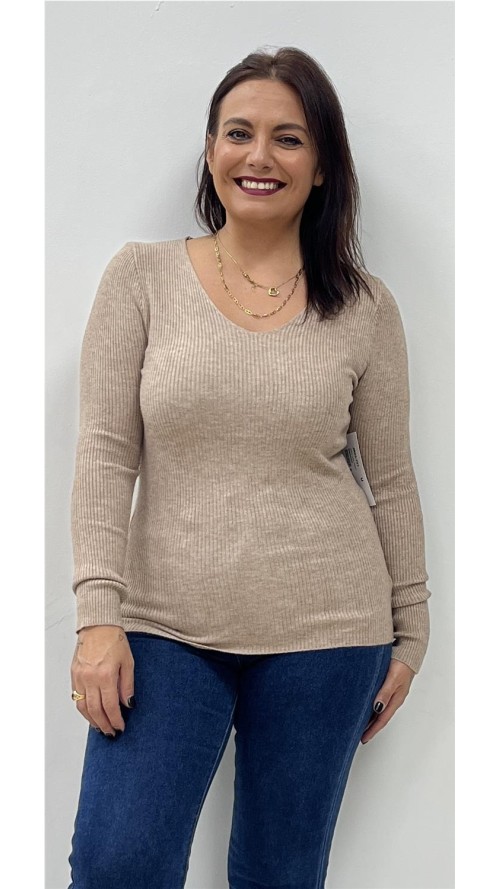 JERSEY BASIC CANALE MARRON