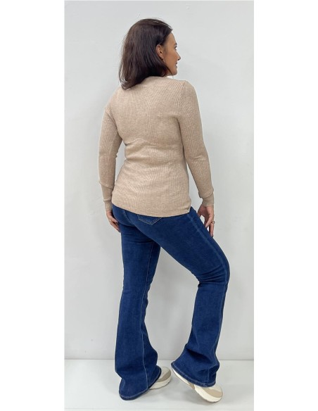 JERSEY BASIC CANALE MARRON