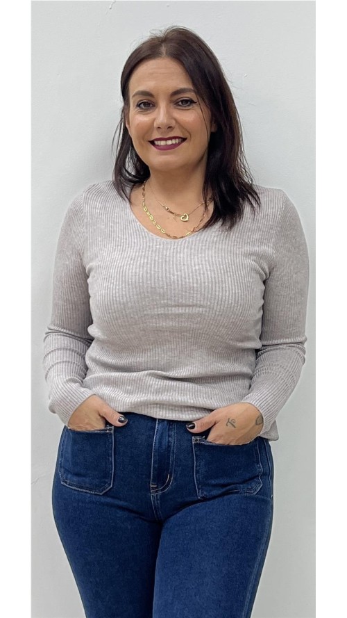 JERSEY BASIC CANALE TAUPE