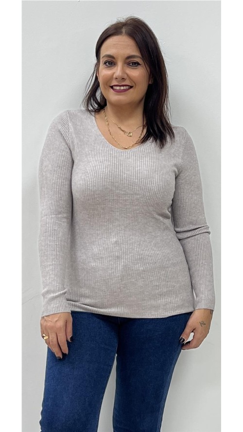 JERSEY BASIC CANALE TAUPE