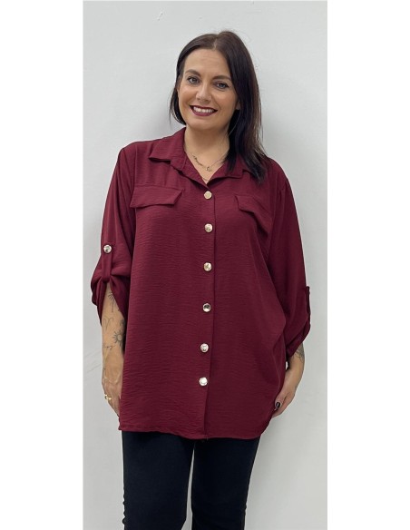 CAMISA BASIC PLUSA BURDEOS
