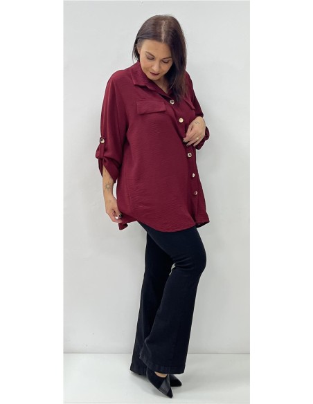 CAMISA BASIC PLUSA BURDEOS