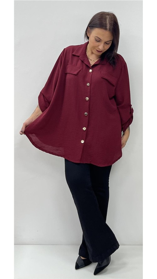 CAMISA BASIC PLUSA BURDEOS