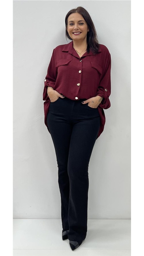 CAMISA BASIC PLUSA BURDEOS