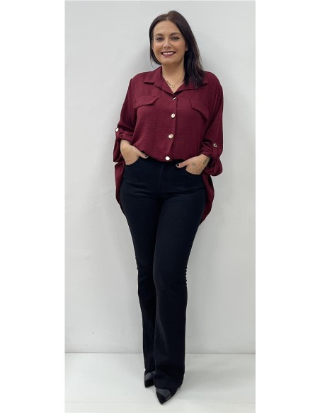 CAMISA BASIC PLUSA BURDEOS