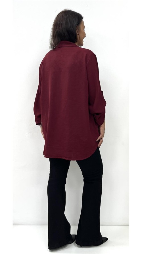 CAMISA BASIC PLUSA BURDEOS