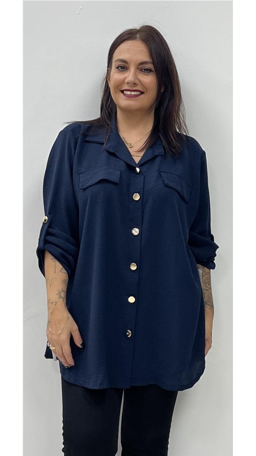 CAMISA BASIC PLUSA MARINO