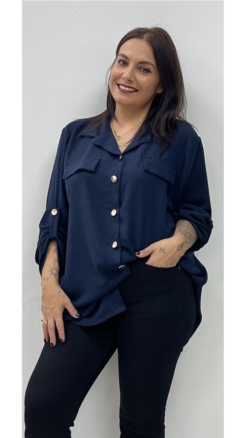 CAMISA BASIC PLUSA MARINO