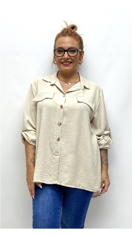 CAMISA BASIC PLUSA BEIG
