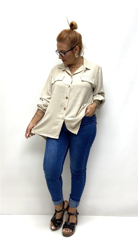 CAMISA BASIC PLUSA BEIG 2
